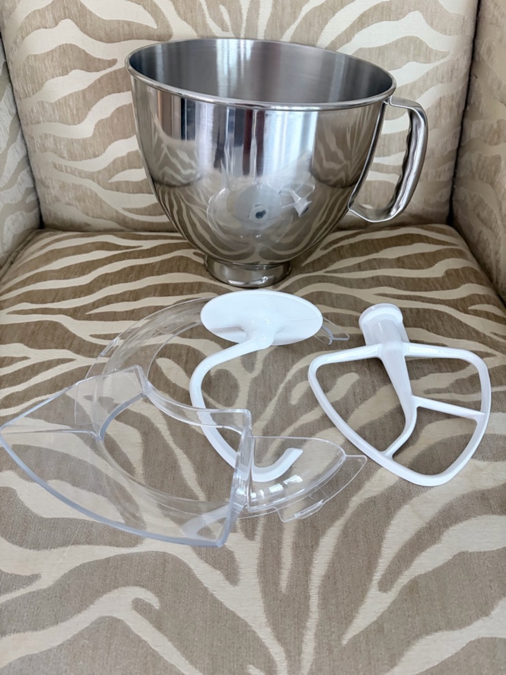 Stainless Steel Mixing Bowl with White Attachments - Home Kitchen